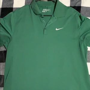 Green L Nike Dri Fit Golf Polo